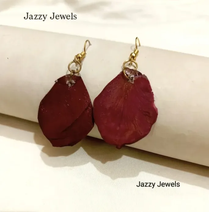 Rose petal earrings 🌹✨ — 2