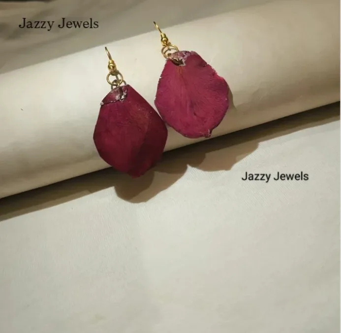 Rose petal earrings 🌹✨